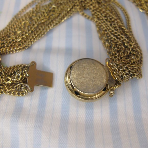 Vintage Gold Tone Multi Strand Chain Layered Necklace 23" L - Picture 6 of 8